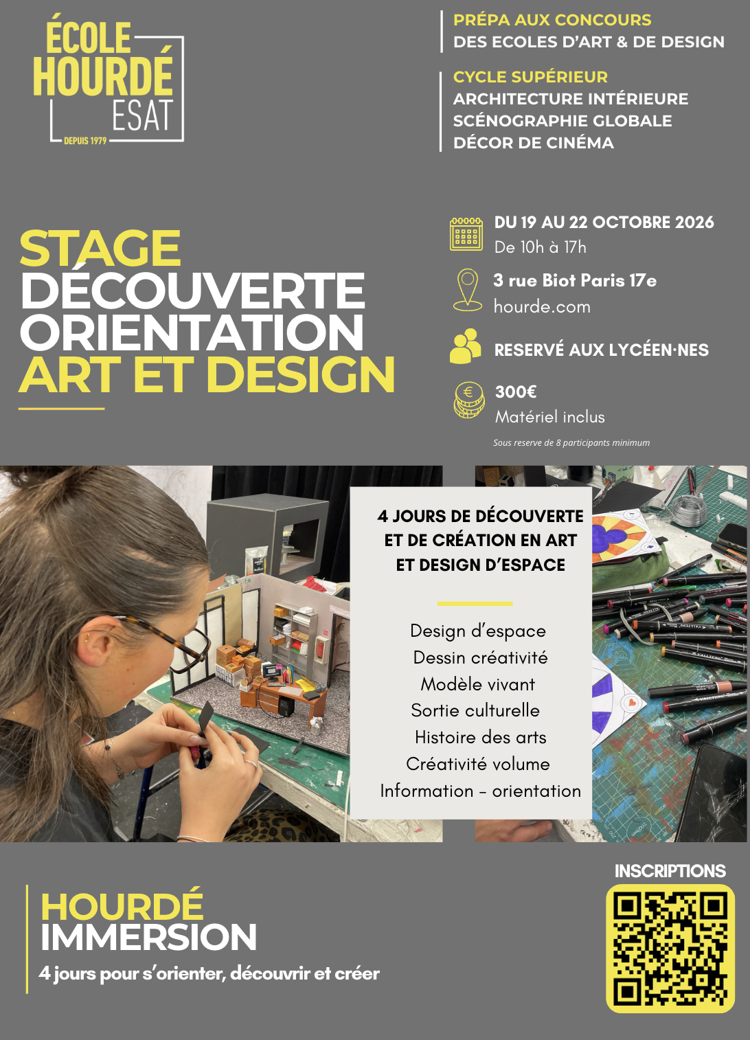 Hourdé - Stage Découverte orientation art et design 
