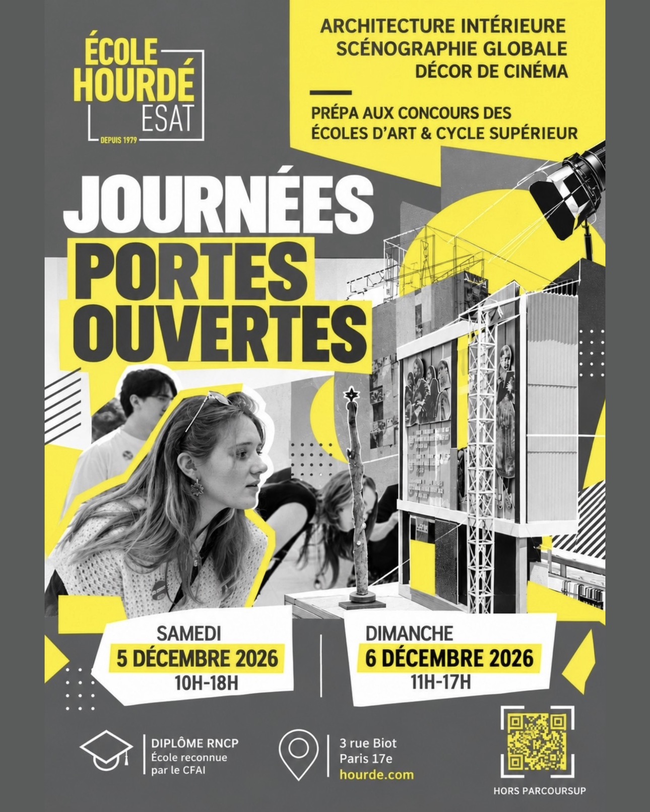 École Hourdé - Prépa artistique et Cycle supérieur en Design d'espace : Portes ouvertes 