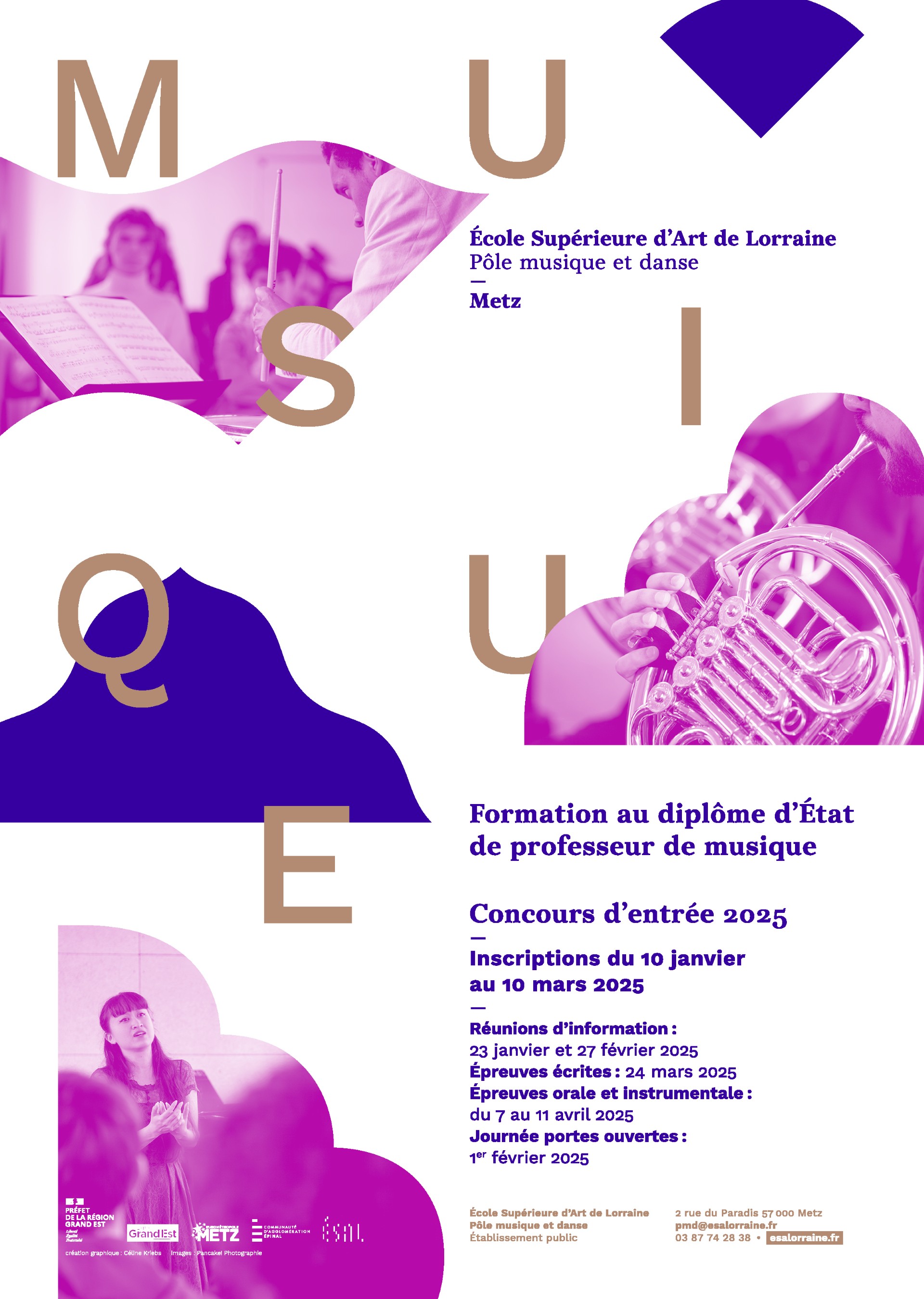 Pôle musique et danse - École Supérieure d'Art de Lorraine - Concours d'entrée en formation au diplôme d'État de professeur de musique